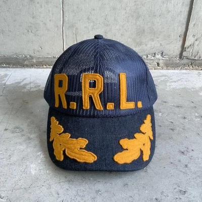 Ralph Lauren RRL Logo Trucker Cap Hat Snapback Mesh Strap New With Tags Japan