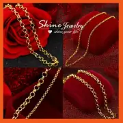 18K GOLD GF SOLID 2mm / 5mm / 7mm BELCHER NECKLACE RINGS LINKS CHAIN 16-30 INCH