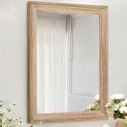[AAZZKANG] Rustic Mirrors for Wall Rectangle Wood Frame Mirror Farmhouse Bedroom Bathroom Decorative Mirror