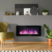 Recessed Fireplace Heater with Realistic LED Flames and Overheat Protection