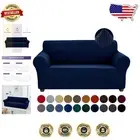 Elegant Navy Stretch Loveseat Slipcover - Durable & Machine Washable Protection