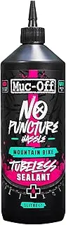 Muc-Off 822 No Puncture Hassle Tubeless Sealant, 1 Litre - Advanced Bicycle Tyre Sealant with UV Tracer Dye That Seals Tears and Holes Up to 6mm