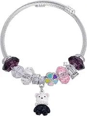 [XOYOYZU] Charm Bracelets for Girls Cute Cartoon Friendship Bracelets Adjustable Bangle Gifts for Girls DIY Jewelry