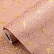 Pink Wrapping Pape - Mini Roll-17in x 32.8ft,Shiny Gift Paper,Pink Metallic