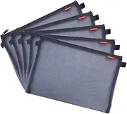 Pendancy A4 Document Bag With Zipper Pouch and Mesh Folder - Transparent Nylon for Office Supplies and Travel (Grey)