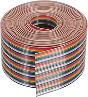 uxcell 1 Pcs 40 Pin Flat Rainbow Ribbon Cable 20 ft 1.27mm Pitch Breadboard Jumper Wires for Electronic Projects