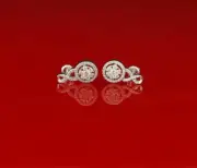 925 White Sterling Silver Cubic Zirconia Women's & Men's Hip Hop Stud Earring