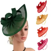 Fascinator Women's Bow Sinamay Headband Clip Hat for Weddings Day Races Ascot