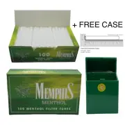 500x Memphis Menthol Filter Tubes King Size Tobacco Cigarette Green + Free Case