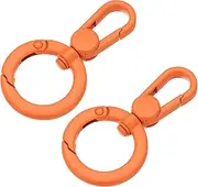 uxcell 2 Pcs Double Opening Snap Hooks Swivel Keychain Clasp Clips Metal Swivel Lobster Claw Clasp for Jewelry Making Crafts Backpack Bag Strap Phone Case, Orange
