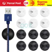 6pcs Cable Wire Clips Tidy Cord Lead Organiser USB Charger Holder Adhesive Clamp