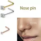 L Shape Nose Stud Stainless Steel Nose Pin Brand New Gem Nose Stud Nose