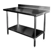 GSW USA WT-PB2424 24" x 24" Premium All Stainless Work Table w/ 4" Backsplash