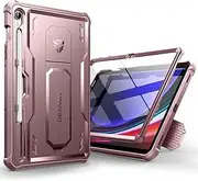 [Dexnor] for Samsung Galaxy Tab S9 Case, [Built in Screen Protector and Kickstand] Heavy Duty Military Grade Protection Shockproof Protective Cover for Samsung Tab S9 - Pink