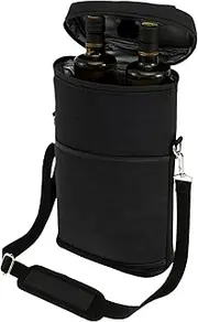 [AwObEpl] Wine Cooler Bag,Wine Carrier Tote,Bottle Wine Carrier,Wine Carrier Tote Bag, Oxford Cloth Wine Carrier,Waterproof Wine Tote Bag,Insulated Bottle Wine Bag for Travel Beach Dinner Party (Black)