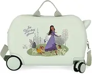 [Disney] Joumma Wish Playing with Valentino Children's Suitcase Green 45 x 31 x 20 cm Hard ABS 24.6L 1.8 kg 4 Wheels Hand Luggage, Green, Children's Suitcase, Green, Children's Suitcase