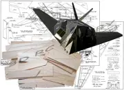 F117A Stealth Fighter 42" WS RC Airplane Laser Cut Balsa Ply Short Kit + Plans