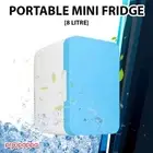 Mini Refrigerator Drinks Cooler Bar Freezer Hot/Cold Portable Fridge – 8L/BLUE