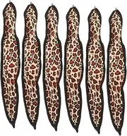 Healeved 6pc Set Leopard Print Hair Curler Sponges Quick Styling Tool Women Hair Rollers for Wavy Curls