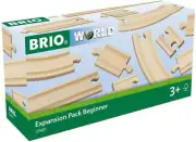 BRIO World 33401 Beginner'S Expansion Pack | 11-Piece Kids Wooden Train Track Se