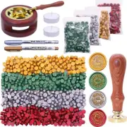 SWANGSA Christmas Wax Seal Kit,1450pcs Sealing Wax Beads, Santa Claus Wax Sea...