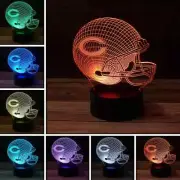 3D LED illusion Chicago Bears Helmet USB 7Color Night Light Lamp Bedroom