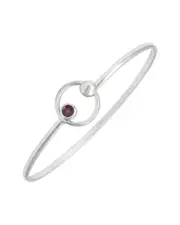Silver 0.32 ct. tw. Garnet Bangle Bracelet