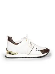 White Monogram Run Away Trainers