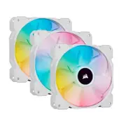 Corsair iCUE AF120 RGB ELITE 120mm PWM White Fan - Three Pack with Lighting Node