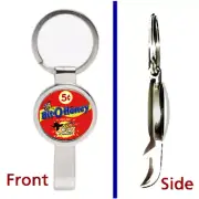 Bit-O-Honey Candy Retro Pendant or Keychain silver tone secret bottle opener