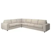 VIMLE corner sofa, 5-seat, with wide armrests/Gunnared beige
