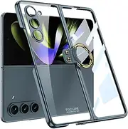 [YBROY] Case for Samsung Galaxy Z Fold5 5G, Ultra-Thin Hard PC + Tempered Glass Protective Film, with Metal Ring, Anti-Scratch, Cover Case for Samsung Galaxy Z Fold5 5G.(Green)