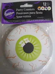 12ct Wilton Halloween Eye Eyeball Printed Coasters Science Lab Monster Scientist