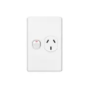 Clipsal Classic C2000 Series Single Powerpoint 250V 10Amp Vertical Switch Socket Outlet White - C2015V-WE