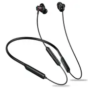 S12 Wireless bluetooth Earphone Sport Neckband Dual Battery Stereo IPX5 Waterproof Headphone with Mic BLACK COLOR
