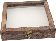 Gatuida Wooden Insect Specimen Display Case with Eva Pad Retro Style Storage Box for Dried Flowers Jewelry and Collectibles Transparent Cover Compact Design