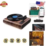 Premium Bluetooth Turntable with Dual Speakers & Upgraded Ruby Needle - 3 Sizes