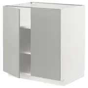 METOD base cabinet with shelves/2 doors, white/Havstorp light grey, 80x60x80 cm