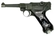 Mauser Luger P08 Gun Grips Turkish Grips Acrylic Silver Metal Logo HANDMADE Set