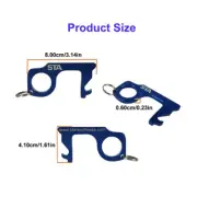 3PCS Contactless Clean Smart Key Copper/Brass No Touch Anti-Microbial Keychain