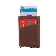 Pierre Cardin Leather RFID Smart Slide Card Holder Tab Wallet Brown PC3643