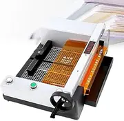 Electric Paper Cutter, Stack Guillotine Trimmers, Paper Cutter Heavy Duty Leather Trimmer, Cutting Thickness 40mm, with Clear Cutting Guide Grids, for Cardstock Cards Leather, Office Home School