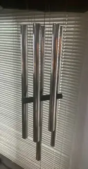 Wind chimes, bamboo rod, soothing, melodic aluminum chimes, 22" long