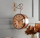 Railway Station wall Clock Hanging bronze Vintage Victoria double two sided