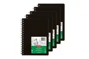 5pc Derwent Academy Spiral 110 gsm A5 120pg Artist Paint Visual Art Diary Black