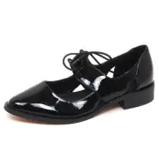 E0148 (WITHOUT BOX) scarpa donna nero WINDSOR SMITH NAPA patent shoe woman