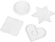 KOMBIUDA DIY Educational Tool Pindou Template 4 Pcs Plastic Bead Boards Boys and Kit Fuse Beads for Boys and Girls