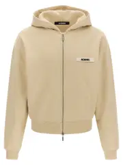 [Jacquemus] Jacquemus-Le Hoodie Grip Gros Grain Felpe Beige-Uomo XL