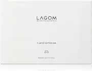 LAGOM 5 Layer Cotton Pad 100% Natural Hypoallergenic Separable Cleansing Puff Lint-Free Soft Facial Square Wipe Eye Cosmetic Toner Makeup Nail Polish Remover Sensitive Dry Oily Skin 2"x2.75" 80 Count