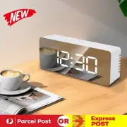 Bedside Digital Clock LED Display Desk Table Time Temperature Alarm Modern Decor